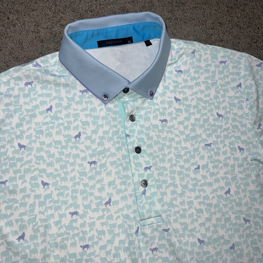 Greyson Band of Sheep Golf Polo Shirt Men Size XL Performance